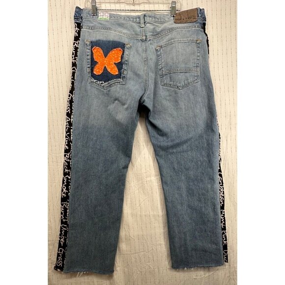 The Scrappy Camper Womens Jeans Sz XL FairyGrunge Boho Festival Upcycled Floral - Picture 5 of 16